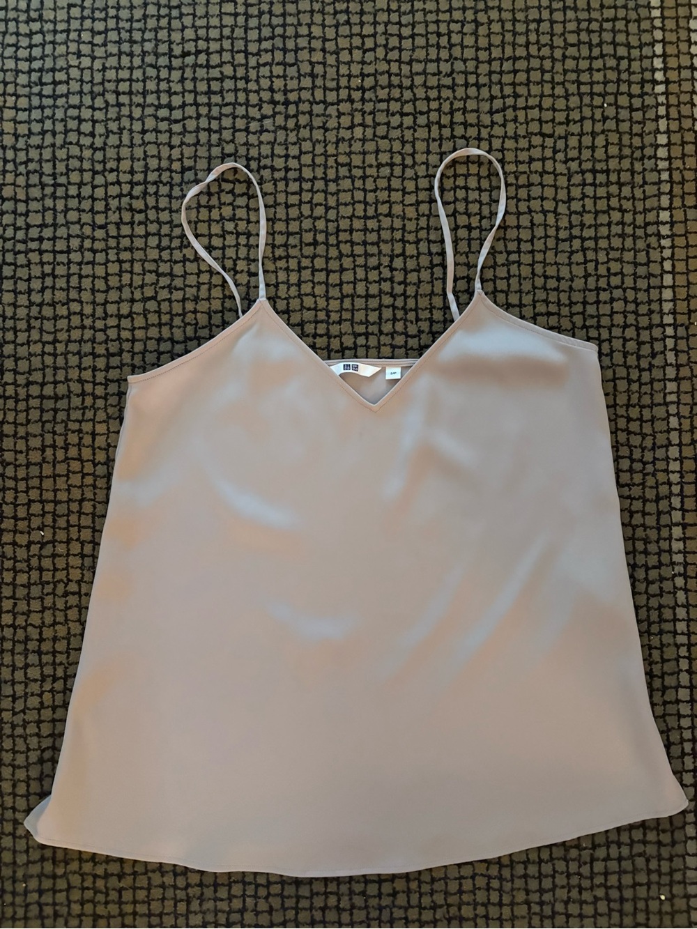 Uniqlo Nude Blush Satin V-Neck Spaghetti Strap Camisole